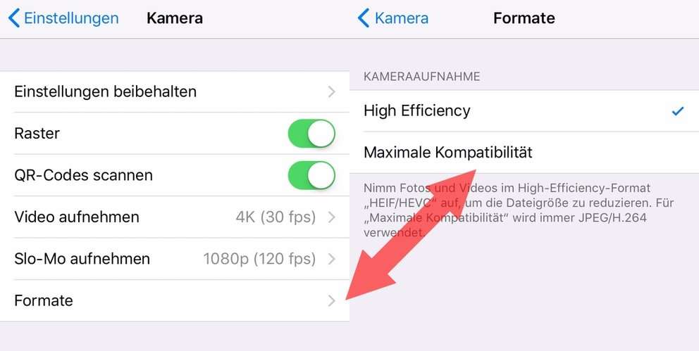 iOS 11: HEIF/HEVC deaktivieren – alte Dateiformate mit iPhone nutzen