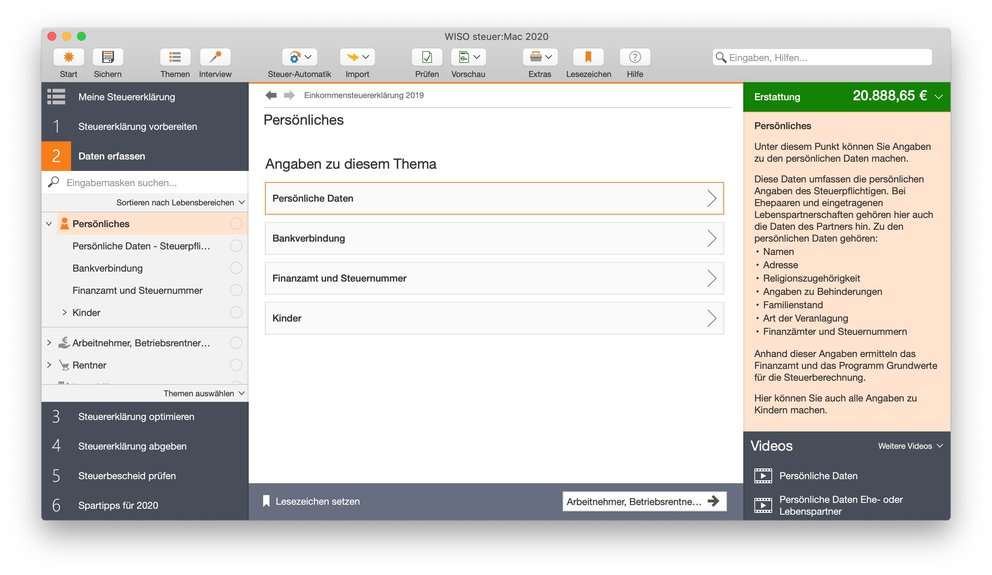 Wiso steuer:Mac 2020 – Steuererklärung 2019 auf Mac &amp; iPad erledigen