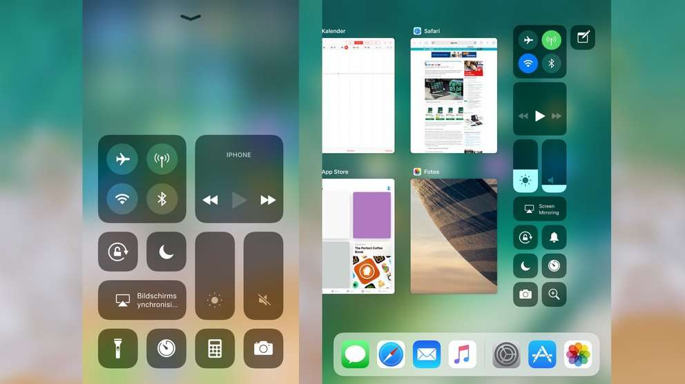 Das ist das Kontrollzentrum von iOS 11