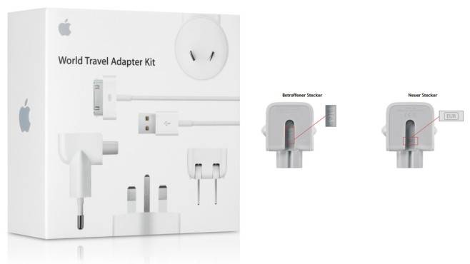 Apple Netzteil-Adapter: Freiwilliger Rückruf